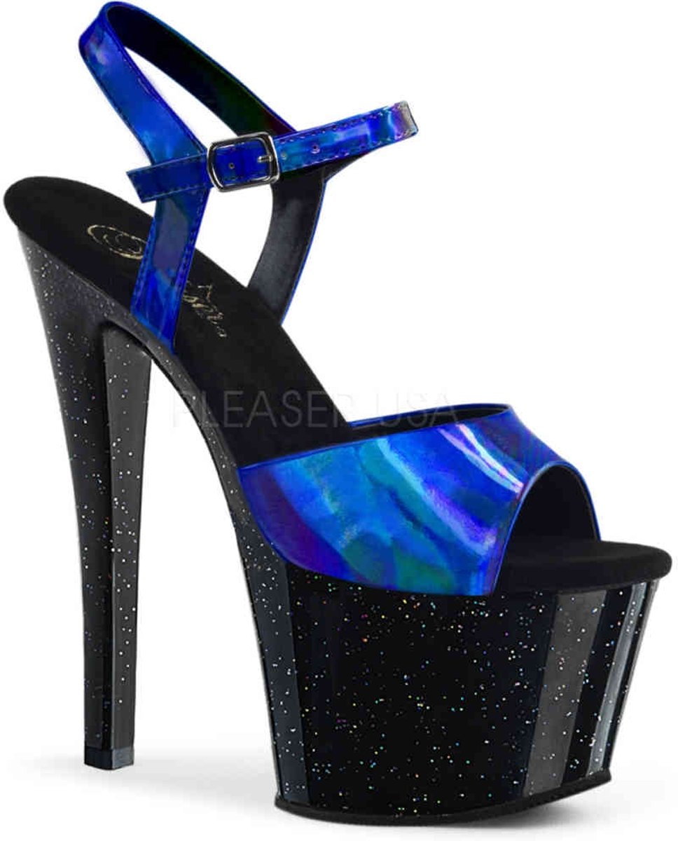 EU 36 = US 6 | SKY-309HG | 7 Heel, 2 3/4 PF Holographic Ankle Strap Sandal